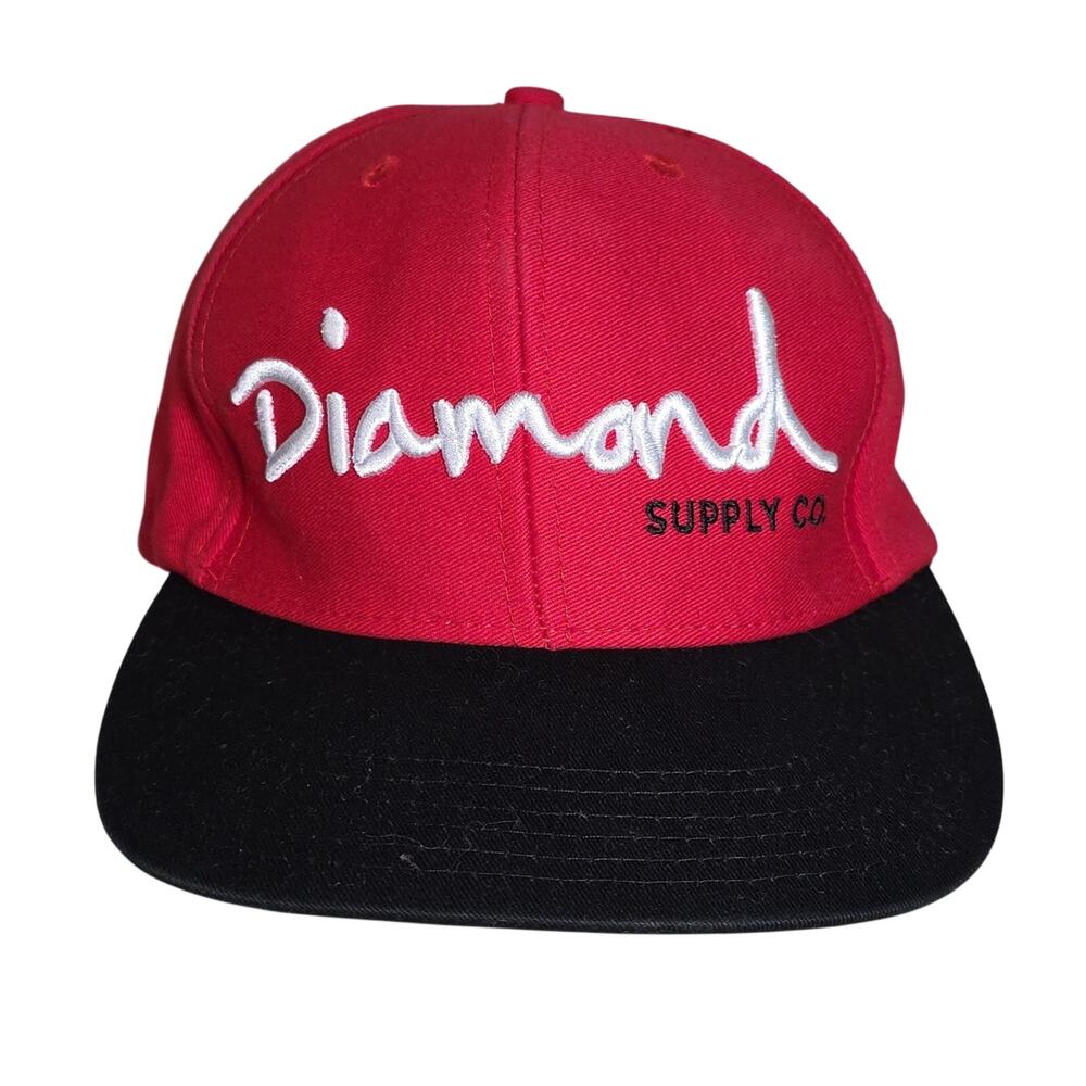 Diamond Supply Co OG Logo Snapback Red and Black Hat